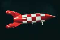 Foguetão / Rocket tipo Tintin - peça de arte decorativa