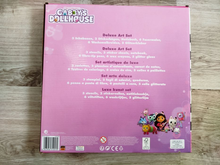 Zestaw Dla Małej ARTYSTKI KREDKI Flamastry Pisaki Komplet KOCI DOMEK E