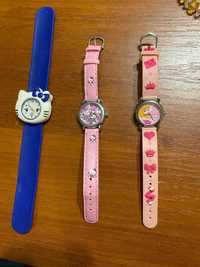 Детские рабочие наручные часы с Hello Kitty и с Принцессой