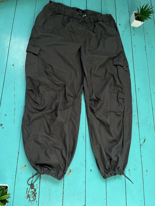 Штаны парашуты на утяжках снизу Next, размер S-M, карго штаны, y2k