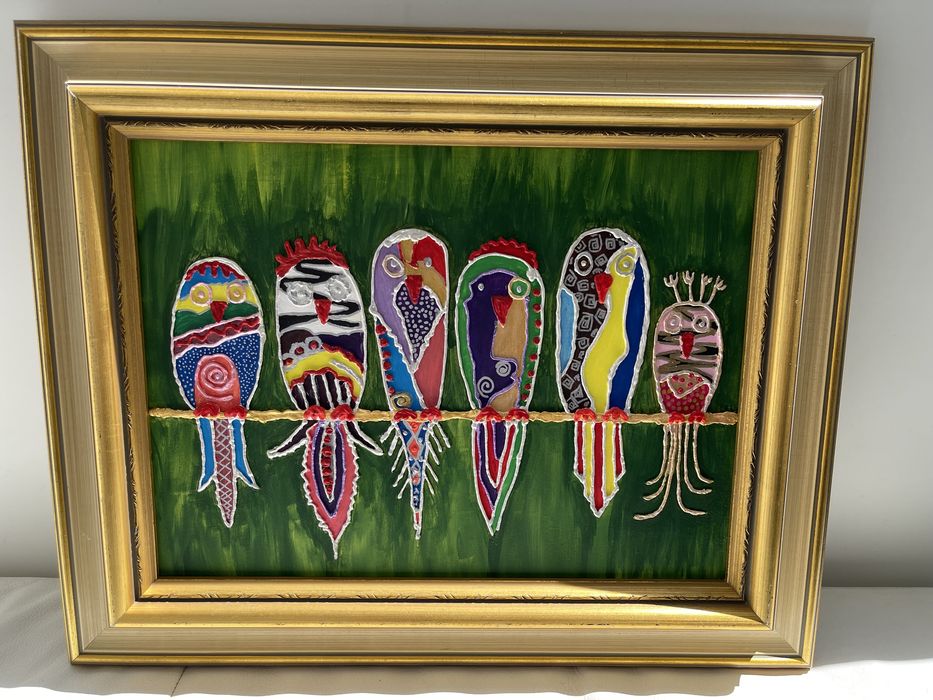 Структурна картина у дерев’яній рамі