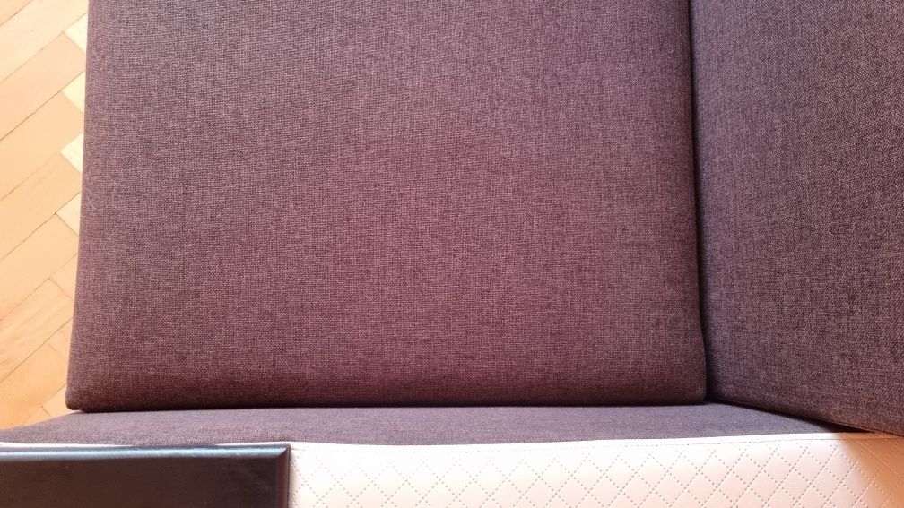 Duża rozkładana sofa z pojemnikiem - brązowy melanż