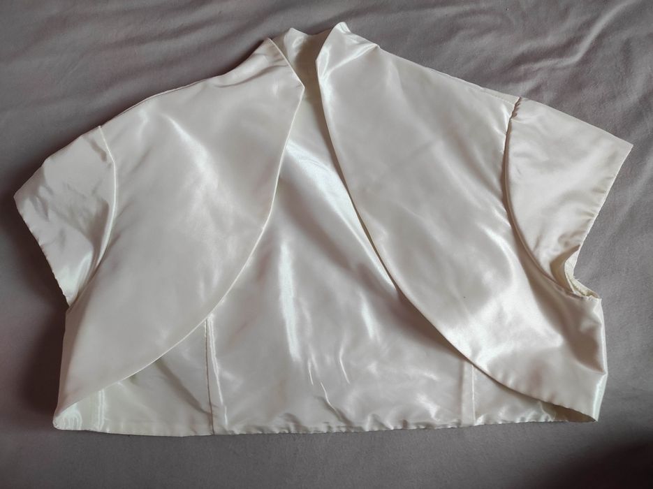 Bolerko ślubne ecru kość słoniowa 38 M