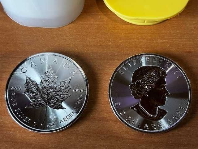 1 OZ onça 31,10gr  prata ,9999     Moeda MAPLE LEAF