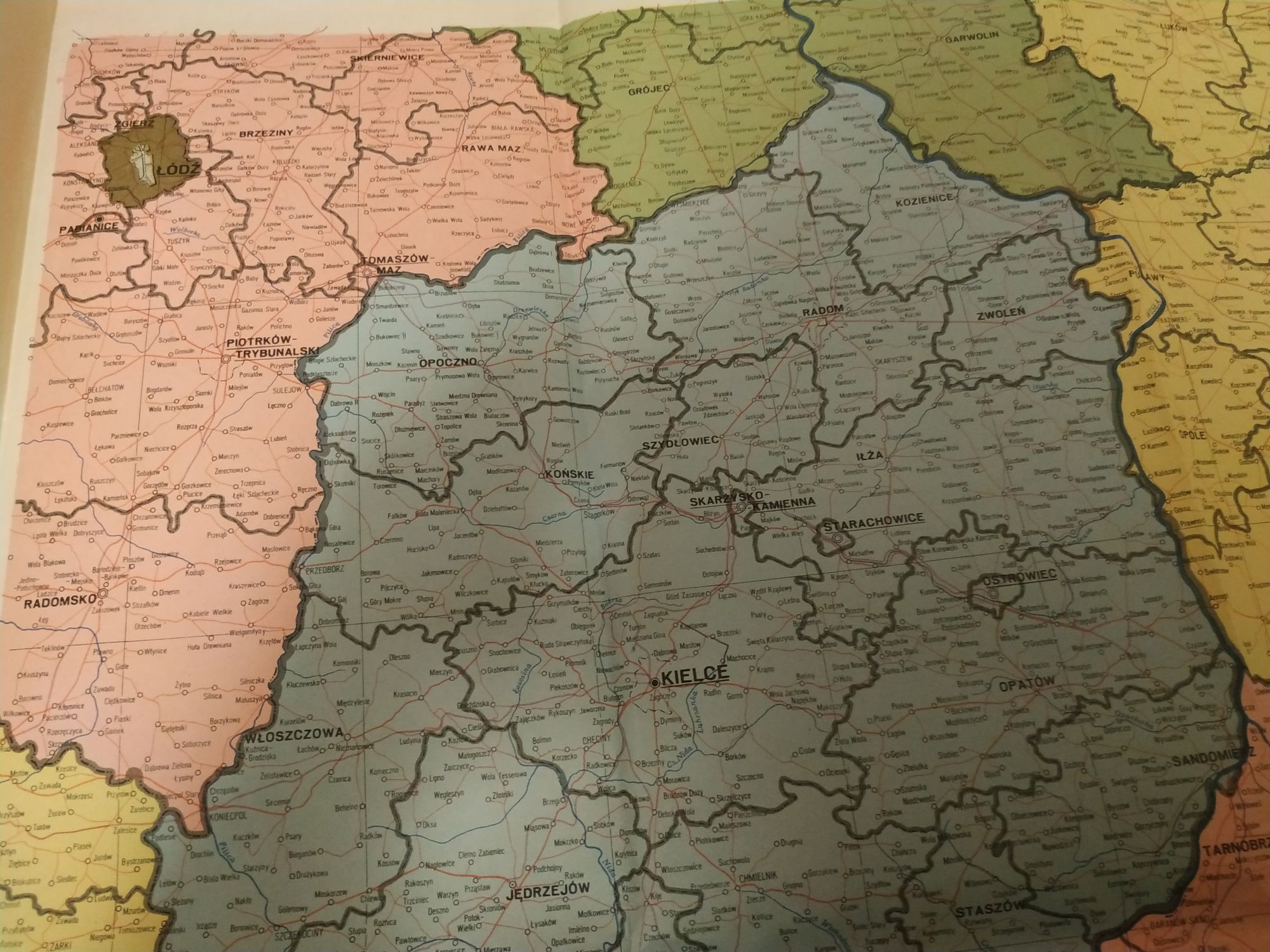 Polska mapa administracyjna Wojskowe Zakłady Kartograficzne 1955r