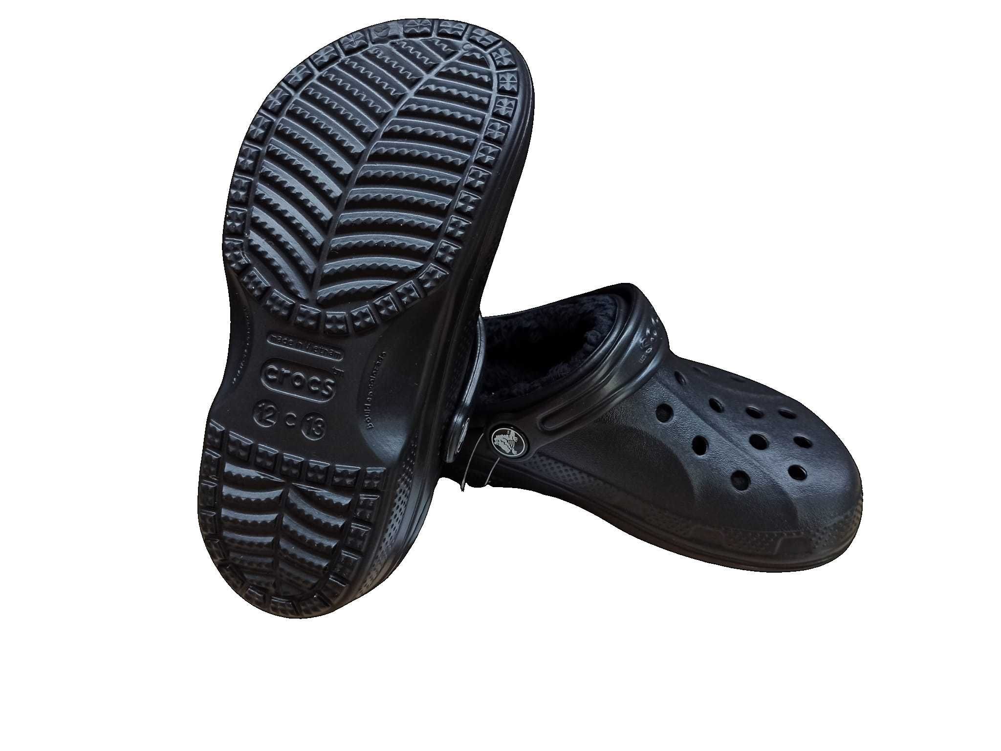 NOWE CROCS klapki kapcie kroksy z podszewką czarne r. 29/31 C12/C13