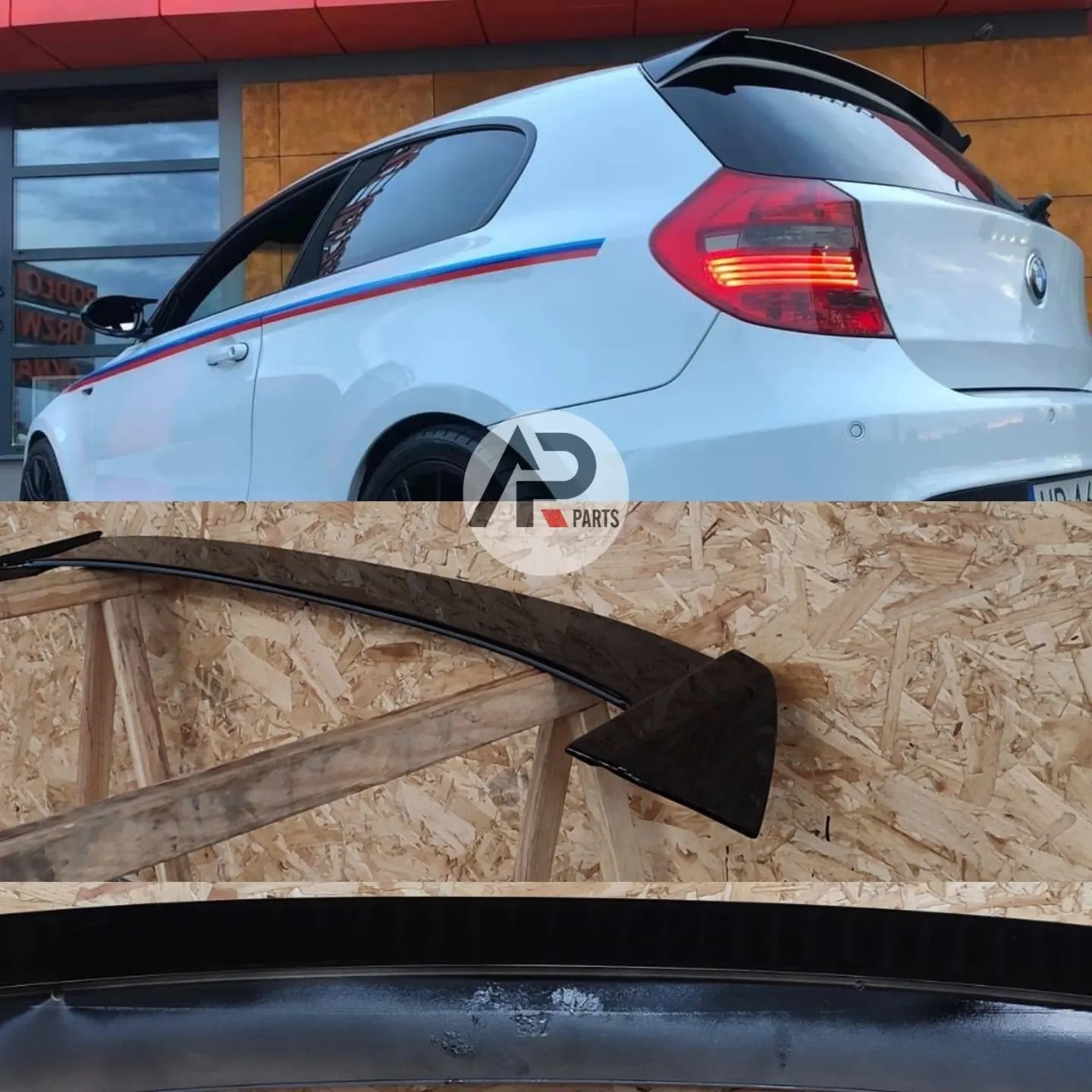 BMW Serie 1 E81 E87 Aileron Spoiler Mala Mperformance Preto brilhante