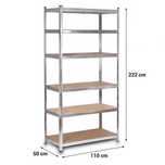 Regał Magazynowy 222x90x40 Metalowy 6 Półek 900kg Wciskany Warsztatowy