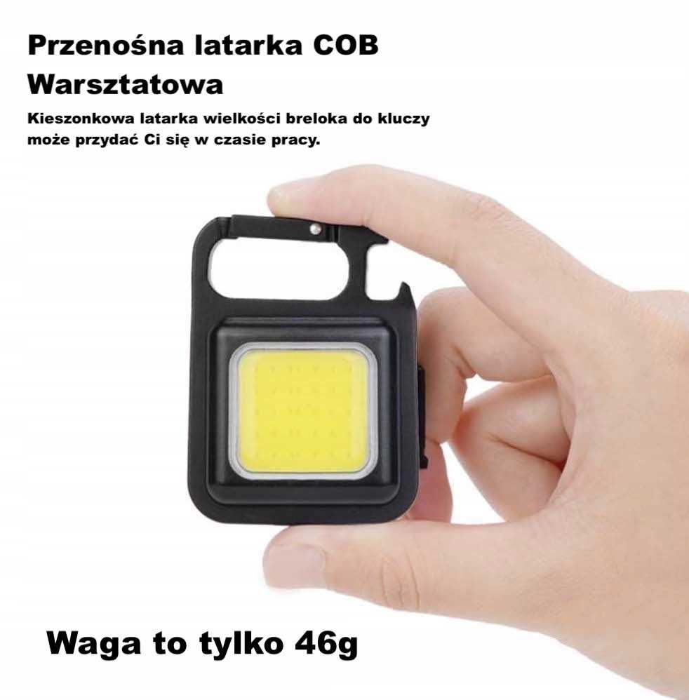 Kieszonkowa Latarka Brelok LED COB Warsztatowa Mocna
