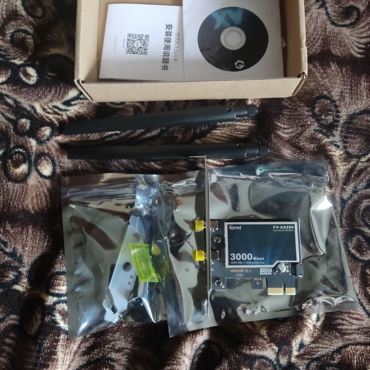 Быстрый Wi-Fi 6  адаптер с Bluetooth 5.2  PCI-E (АС200)