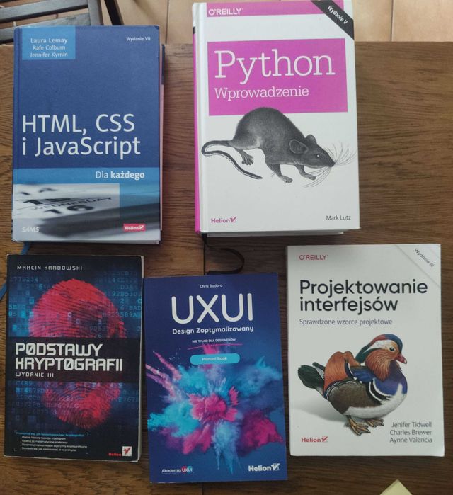 książki informatyka: Python, JavaScript, UXUI, kryptografia