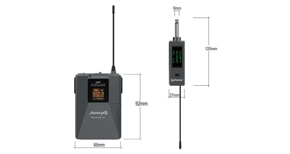 Microfone sem fios cabeça e lapela, novo