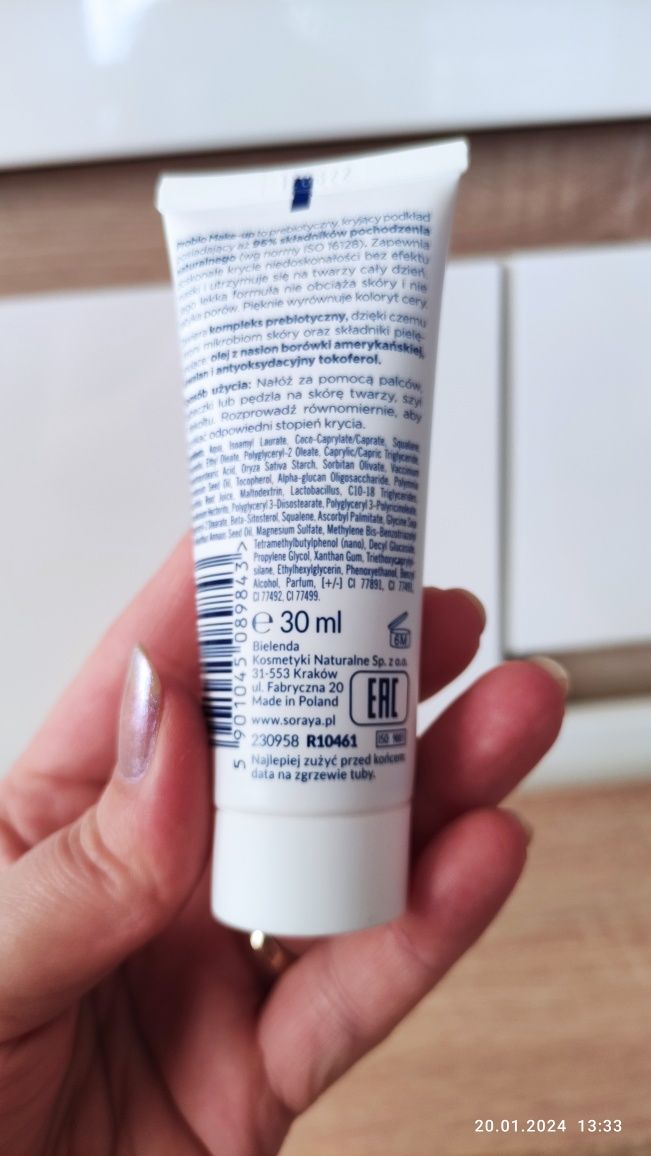 Podkład prebiotyczny kryjący naturalny Soraya