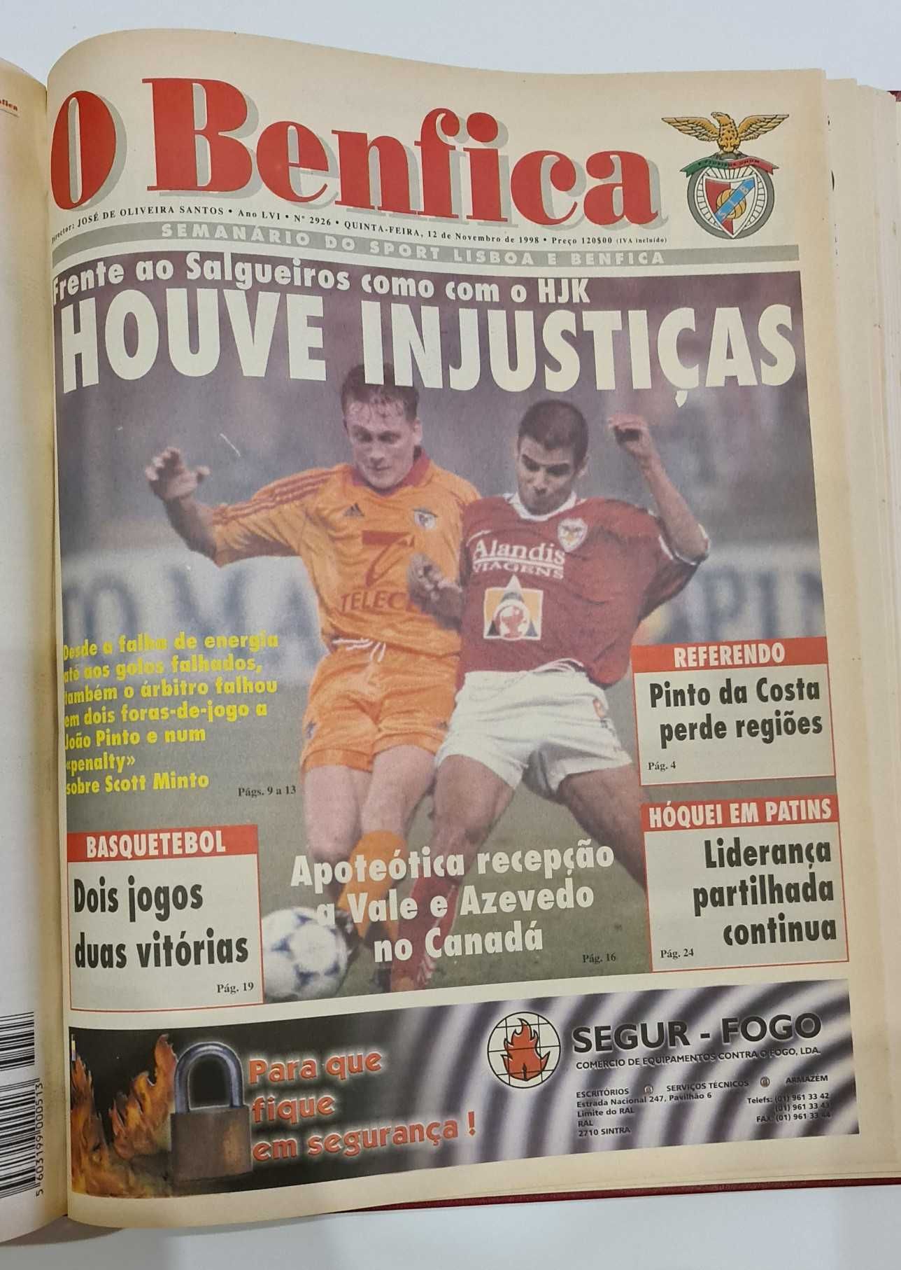 Jornais O Benfica encadernados