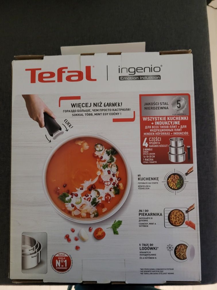 Garczki Tefal komplet 3 szt nowe