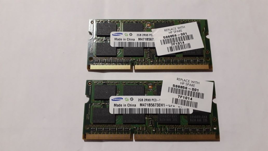 Memorias 2 x 2gb ddr3 sodimm 4gb