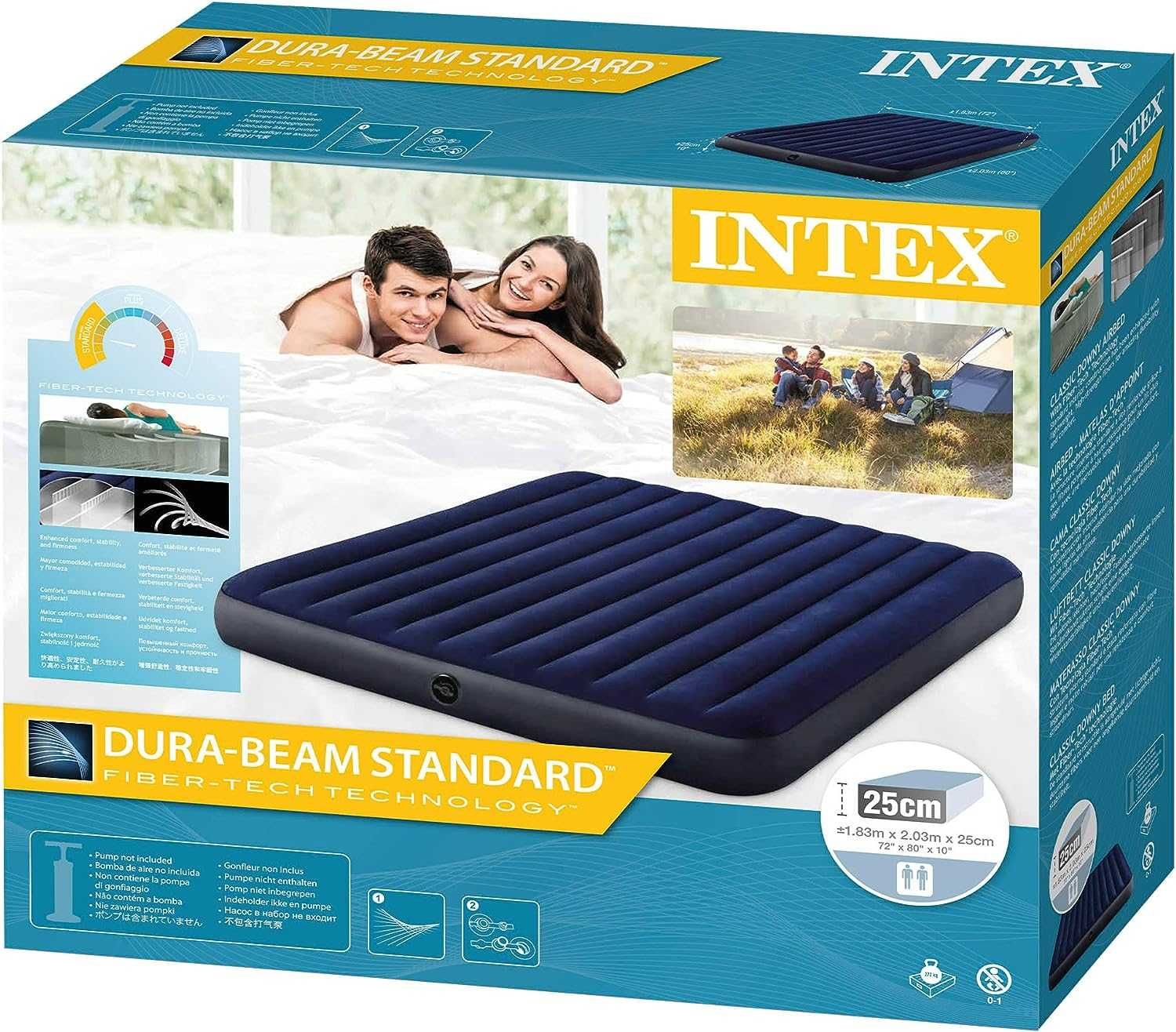 INTEX 64755 DURA-BEAM STANDARD podwójny welurowy materac 183x203x25