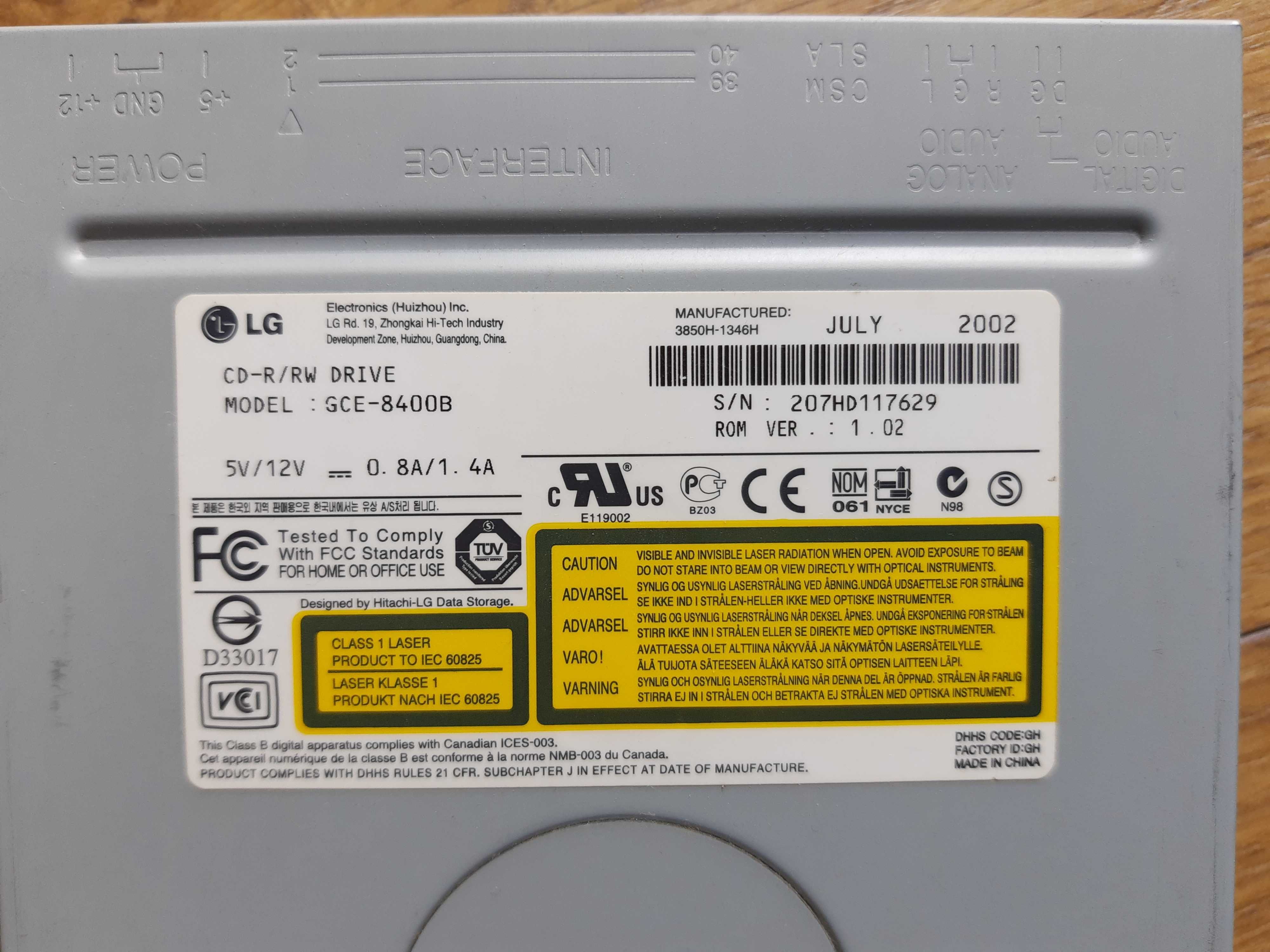 nagrywarka LG GCE-8400B CD-R/RW DRIVE