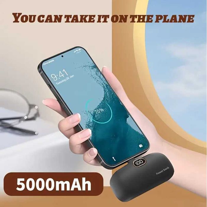 Повер банк Power bank 5000 мАч USB-C Type-C mini міні