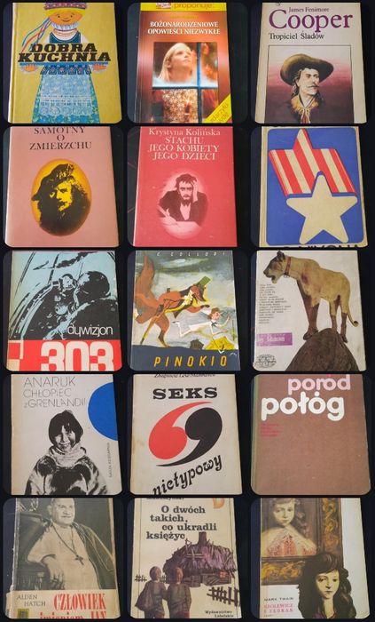 Stare Ksiażki 75zł za 15sztuk Zestawy Lista tytułów w ogłoszeniu
