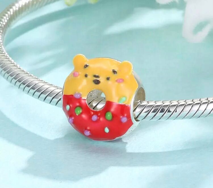 charms do pandora srebro s925 pączek kubuś Puchatek Disney donut