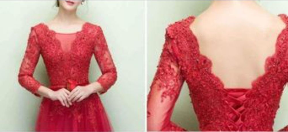 Vende-se vestido vermelho de renda T. M