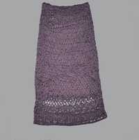 Модная вязаная юбка-сетка