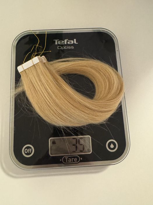 Włosy naturalne tape on kanapki jasny blond 32 cm