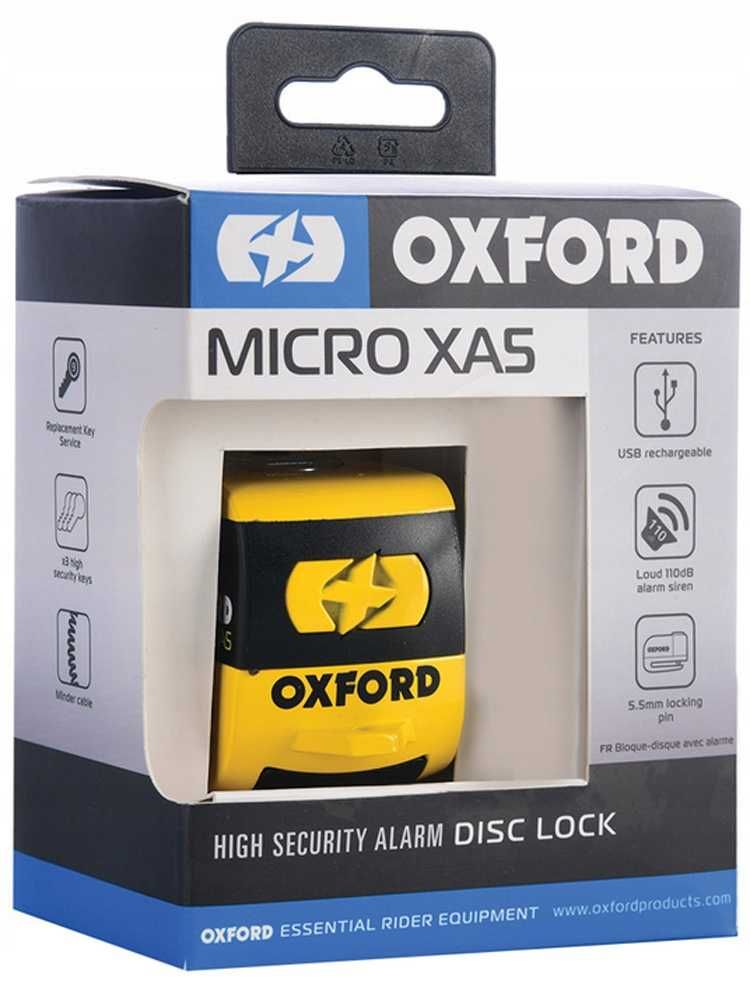 Blokada Tarczy Motocykla alarm Oxford Micro XA5