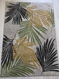 Dywan liście palmy żółty zielony czarny beż 120x170 cm