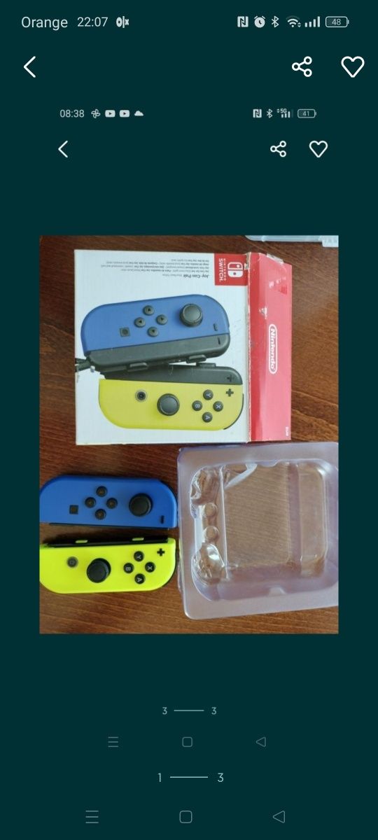 Joy con Nintendo switch razem z paskami