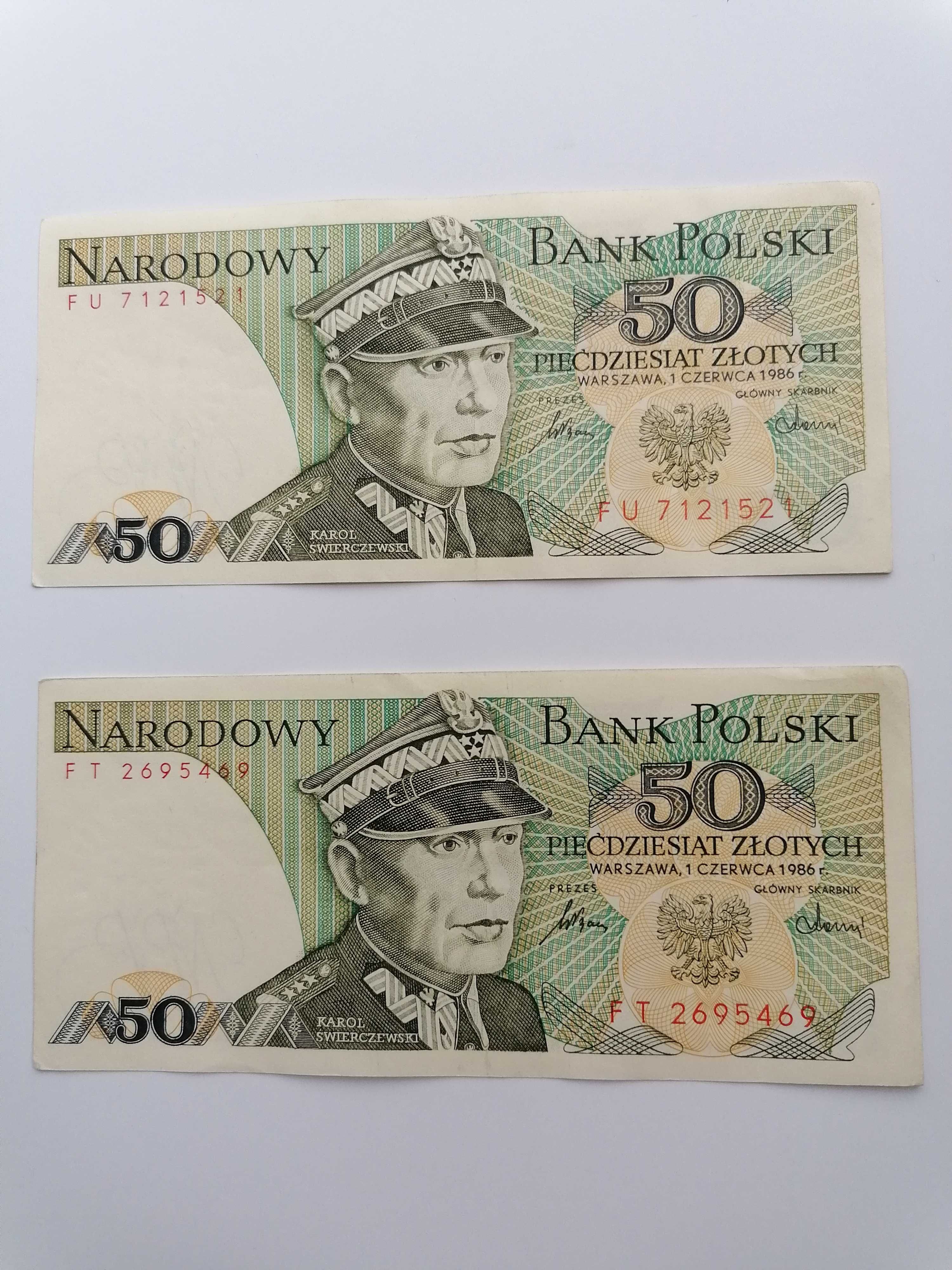 Banknoty PRL 50 zł 1986