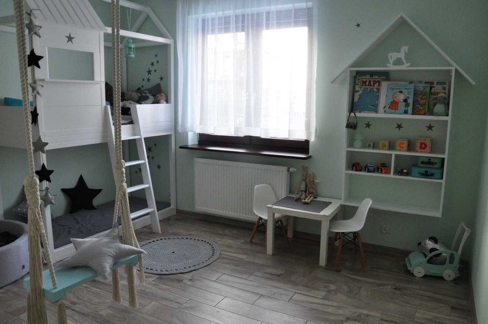 Łóżko piętrowe dziecięce z litego drewna - hand made - polecam