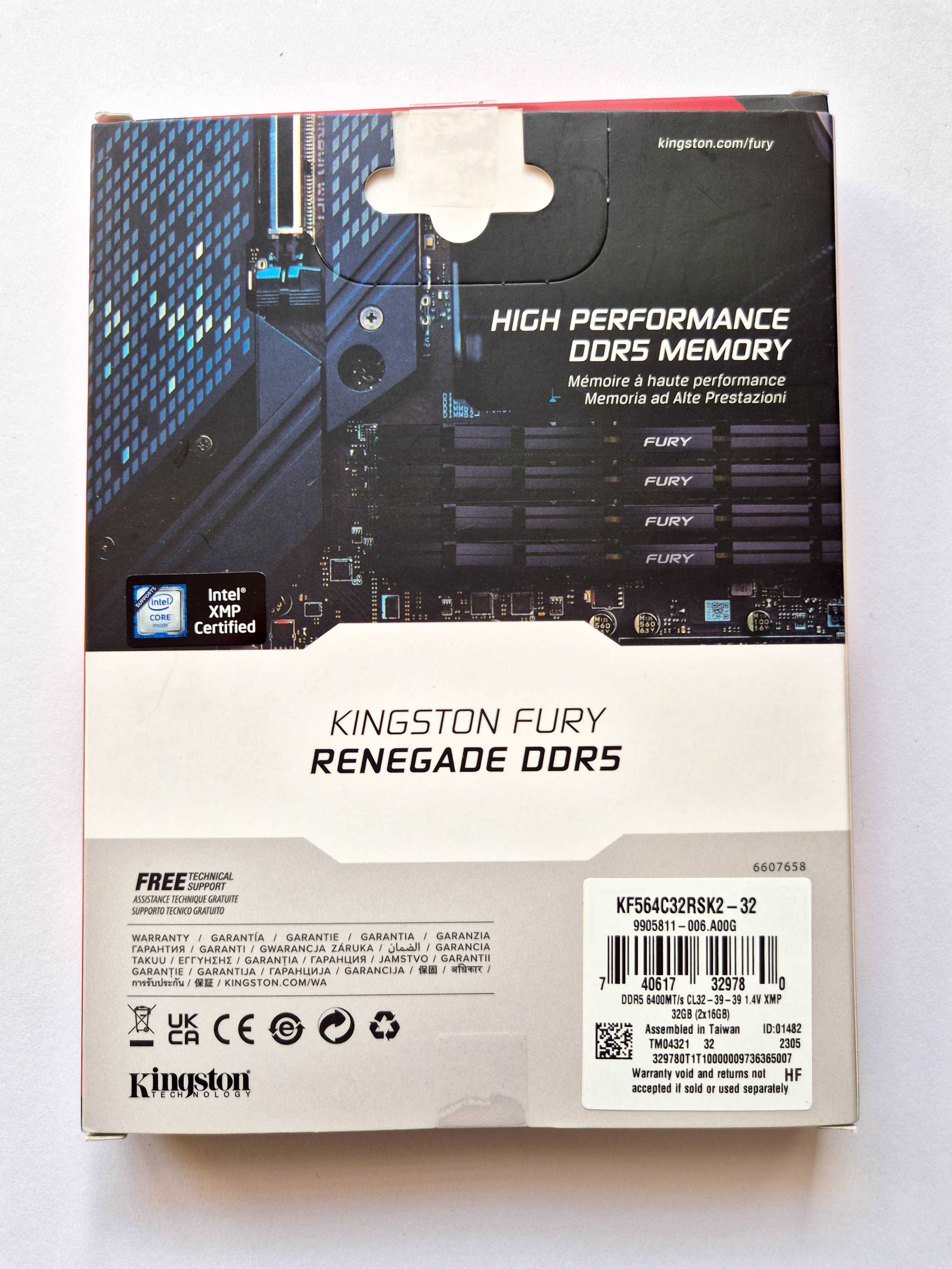 DDR5 Kingston Fury Renegade Cl32 6400Mhz 32GB