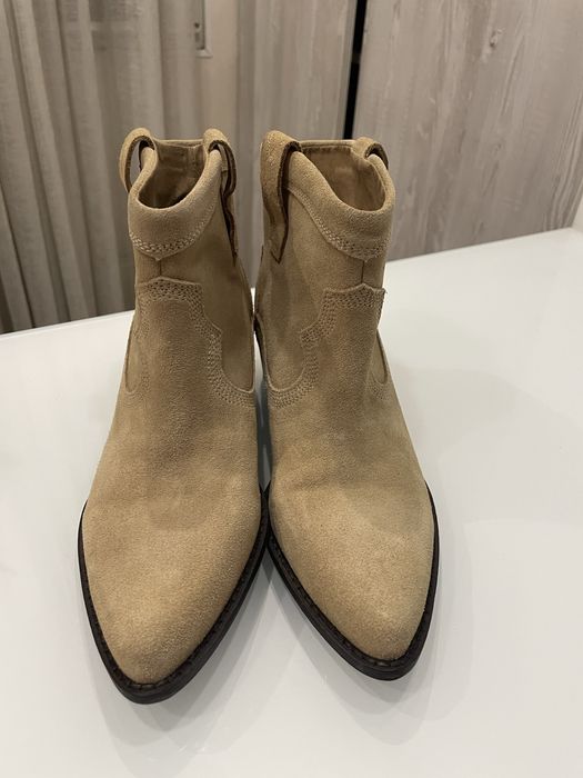 Шкіряні козаки ботильйони сапоги чоботи черевики ZARA