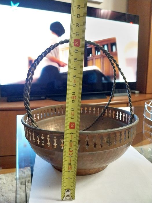 Fruteira vintage em cobre