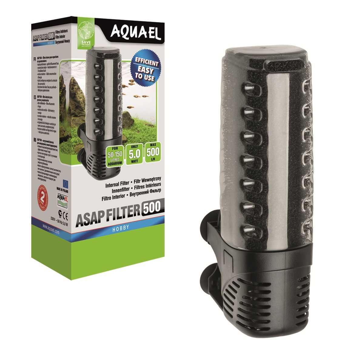 Filtr wewnętrzny gąbkowy do akwarium Aquael asap 500 L/H