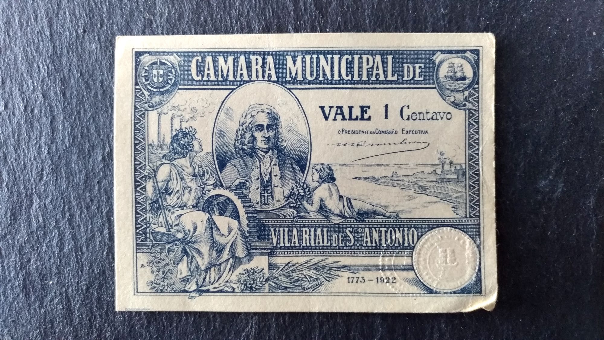 Cédula Câmara Municipal de Vila Rial de Sto. António (Portugal)