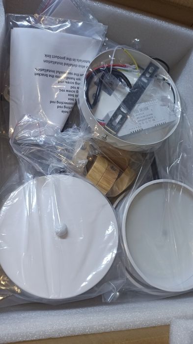 Люстра лед світильник білий сірий стельовий 93 см 60Ватт до 20 м²