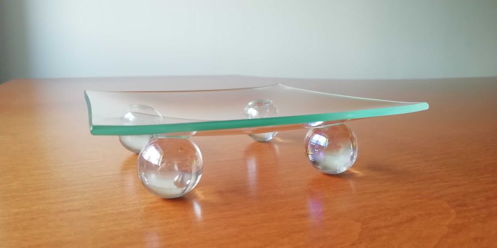 Suporte para vela em vidro 13x13 cm