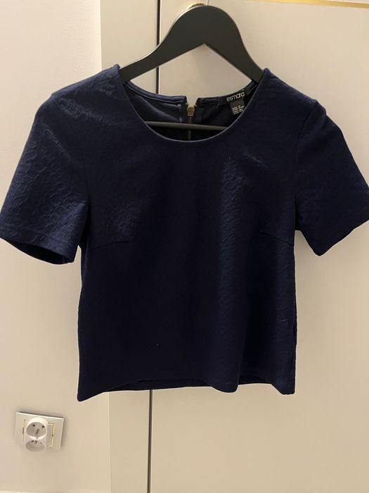 Bluzka koszulka tshirt top granatowy Lidl Esmara. Rozm. XS