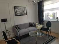 Sofa+stoliki+krzesło, chrom szkło aksamit, GRATIS, Primavera Home BRW