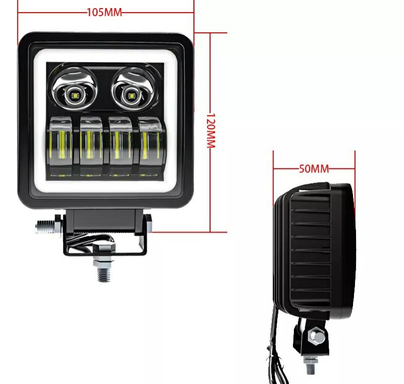 Фара ЛЕД с габаритом 50w ПТФ линза СТГ противотуманная LED с ДХО