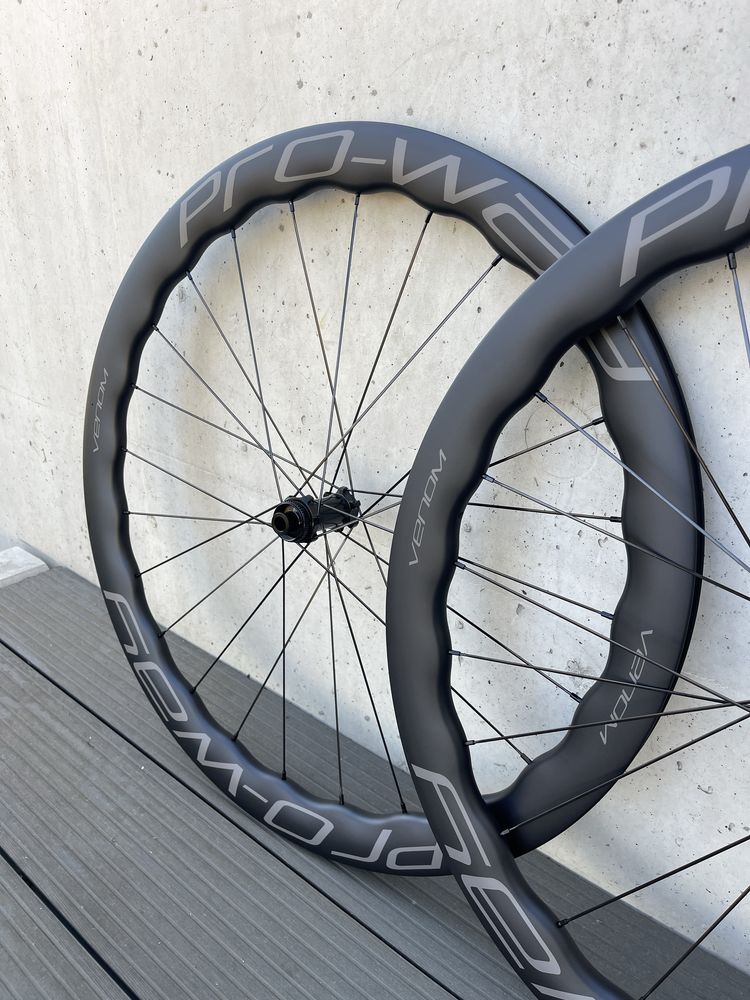 Koła szosowe carbon PRO-WAY VENOM 45/50mm GRAY 1425g (gravel)