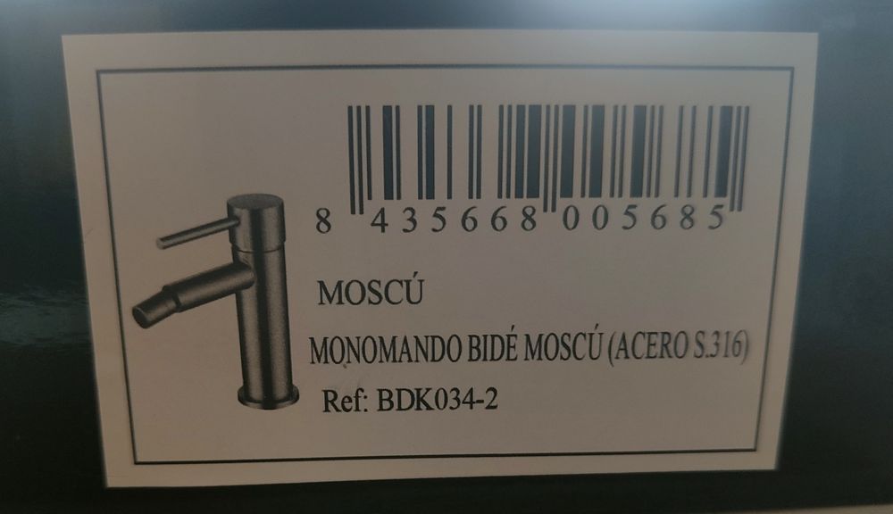 Torneira IMEX monocomando de bidé fabricado em aço de alta resistência