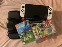 Nintendo Switch Oled +Zelda breath of the wild+ Mario Party Superstars