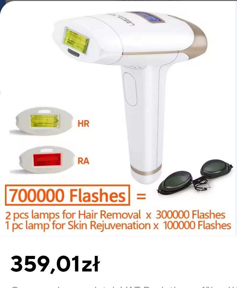 Depilator, laser IPL, LESCOLTON T009, domowy