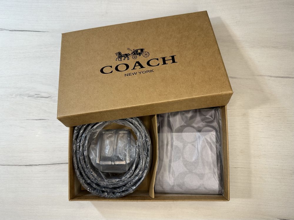 Подарочный набор Coach ремень+кошелек