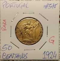 Portugal - moeda de 50 centavos de 1924 RARA