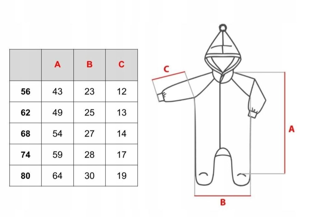 Kombinezon 68 pajacyk lisek dla niemowląt kaptur uszka suwak rudy